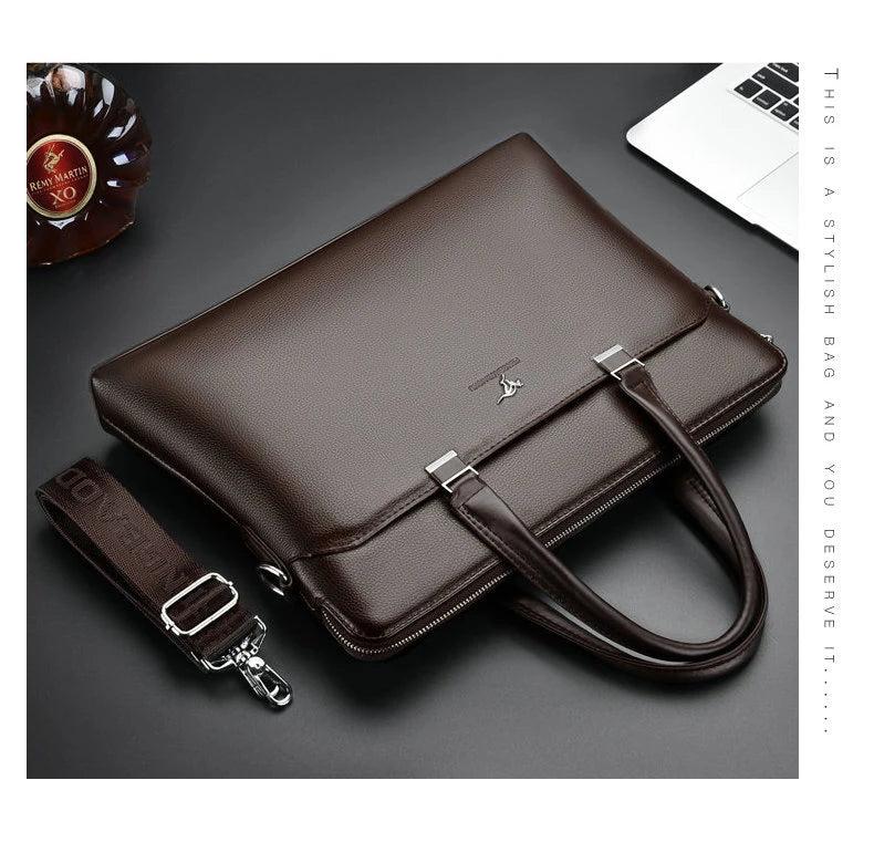 Pasta Executiva Masculina em Couro para Escritório 15.6