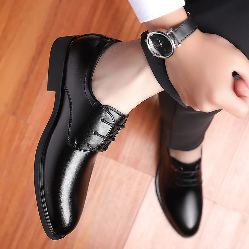 Sapatos Casuais Masculinos de Couro Elegante