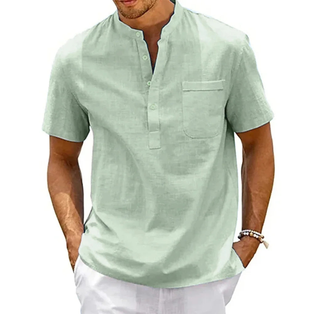 Camisa Henley Masculina Casual