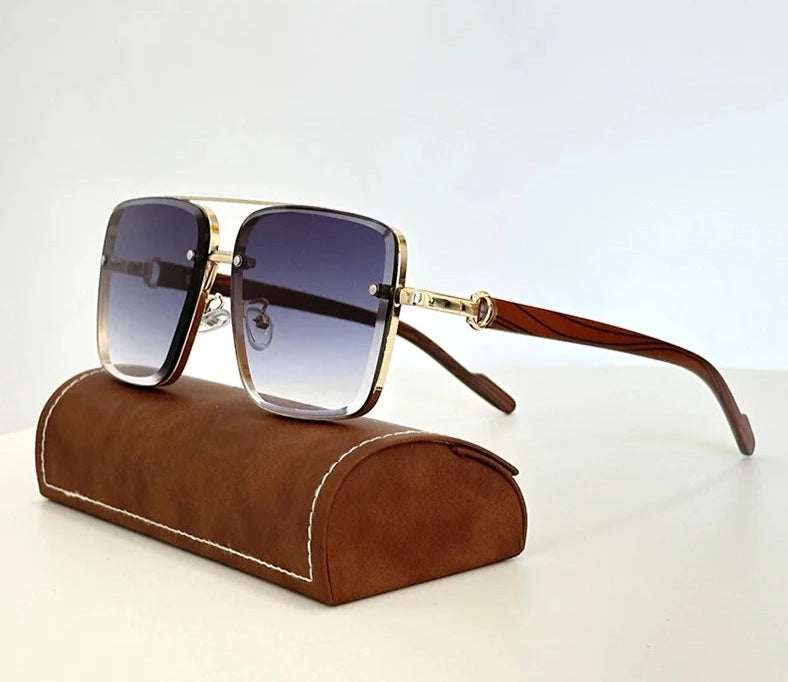 Óculos de Sol Quadrados Luxo Steampunk