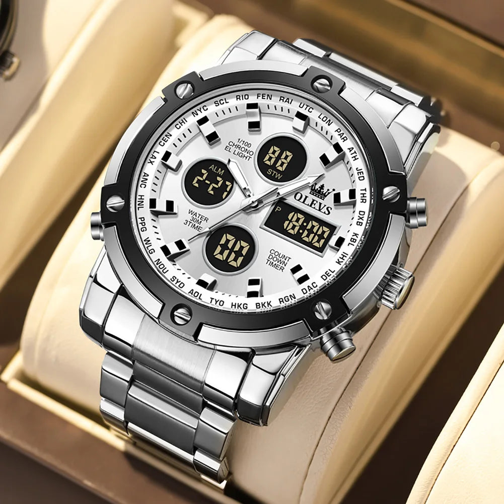 Relógio Masculino OLEVS Multifuncional e Elegante