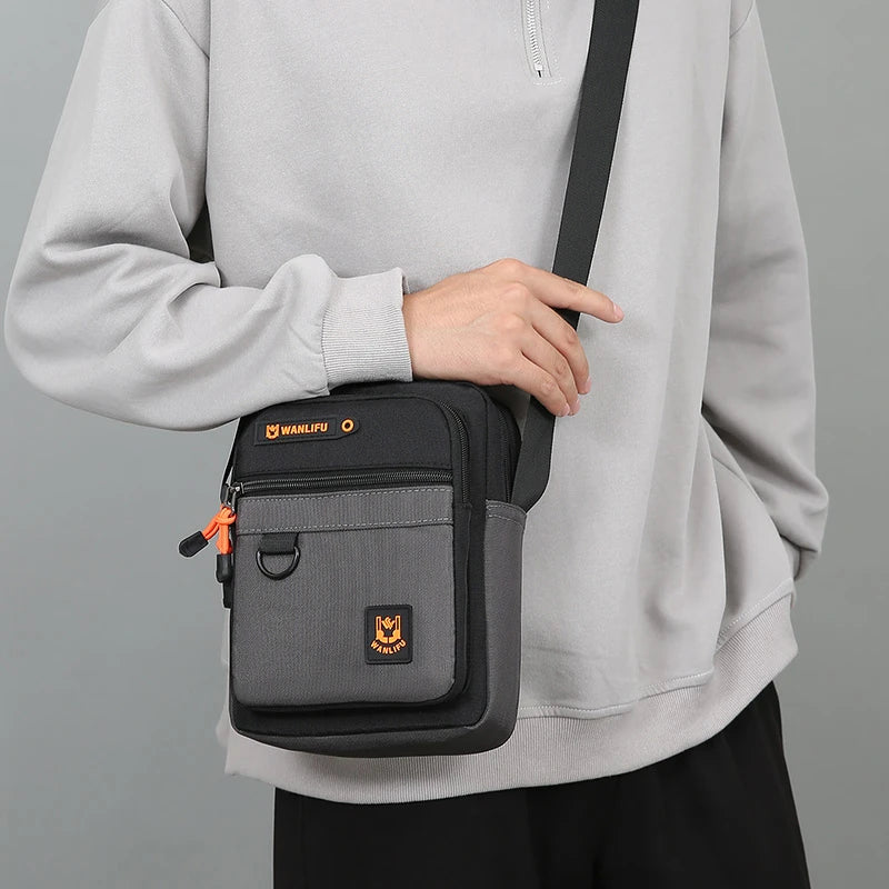 Bolsa Masculina Casual Leve Oxford Crossbody