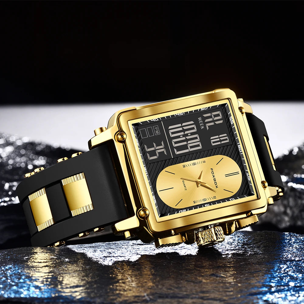 Relógio Masculino Foxbox Cronógrafo Luxo à Prova D'Água