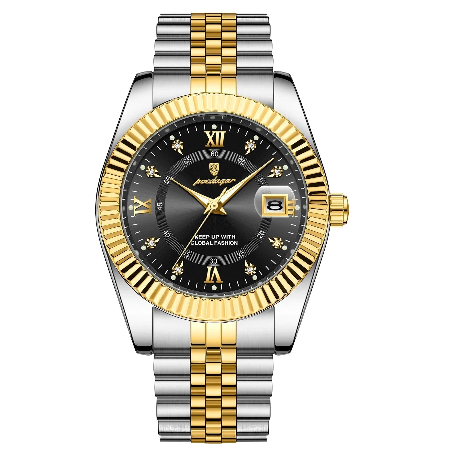 Relógio de Pulso Masculino Quartzo Ouro Preto- Melanio