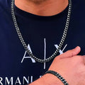 Conjunto de Corrente Cubana Hip Hop em Aço Inoxidável