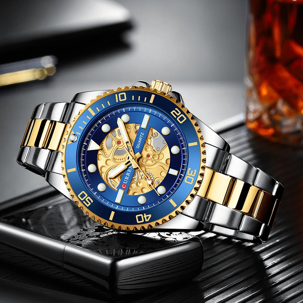 Relógio Masculino Curren Quartz Design Mecânico