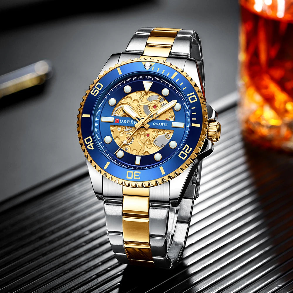 Relógio Masculino Curren Quartz Design Mecânico