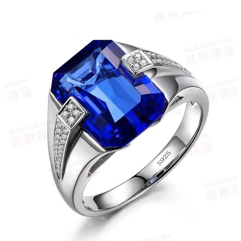 Anel de Safira Azul,Anel de Formatura Safira Azul-Loja Melanio