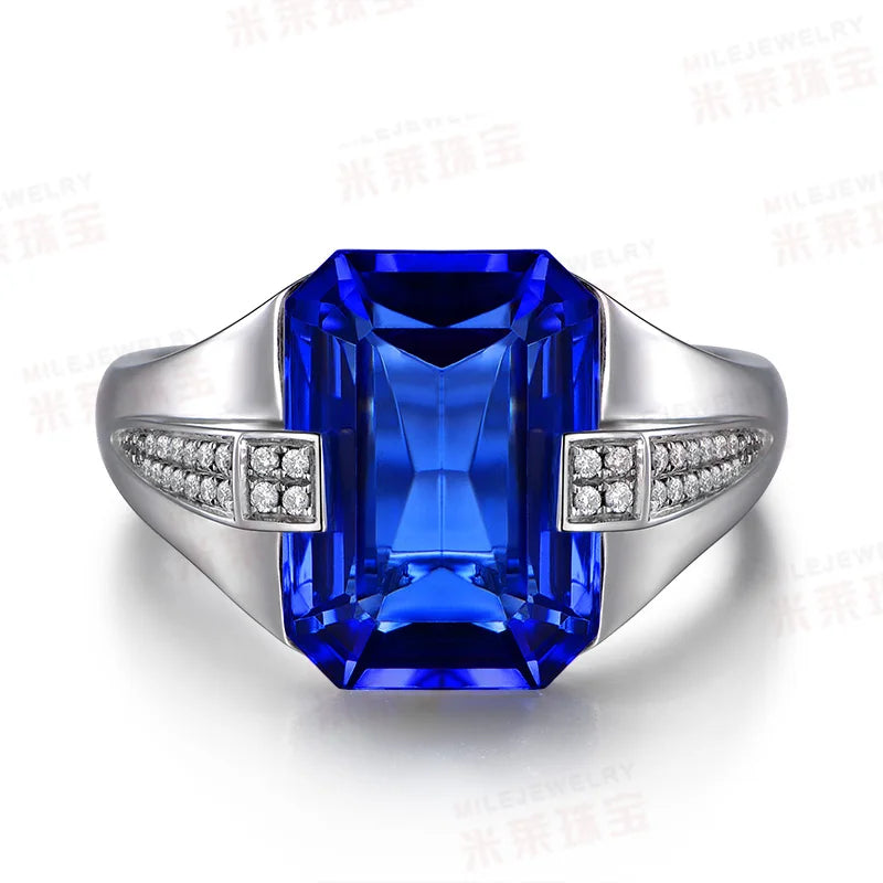 Anel de Safira Azul,Anel de Formatura Safira Azul-Loja Melanio
