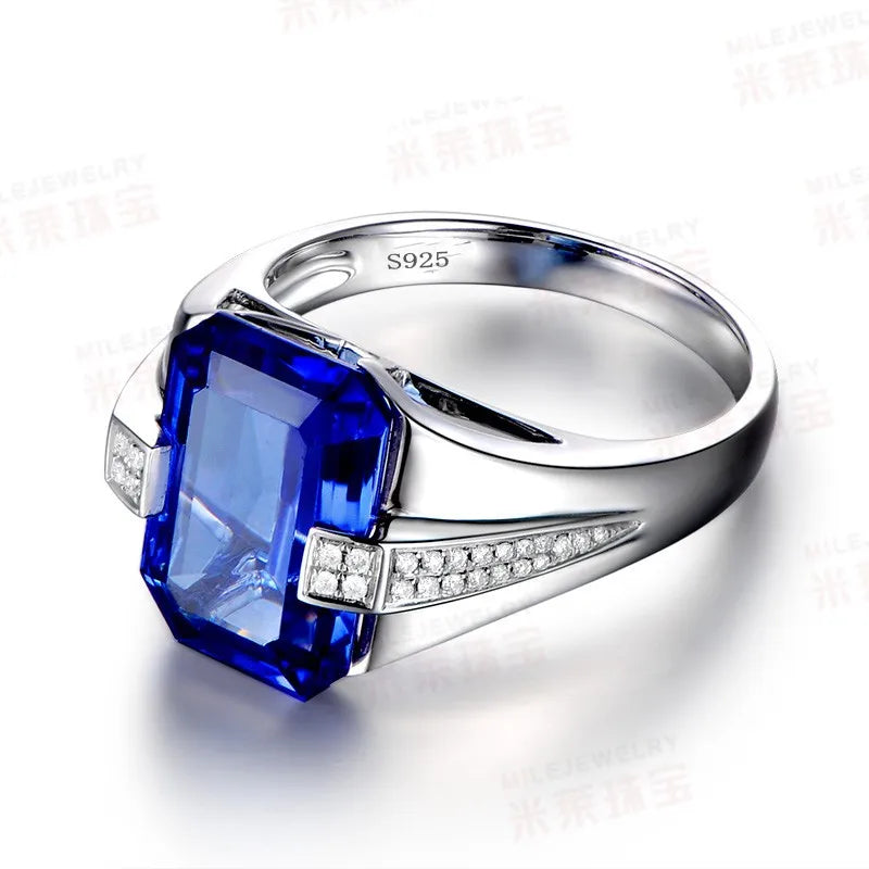 Anel de Safira Azul,Anel de Formatura Safira Azul-Loja Melanio