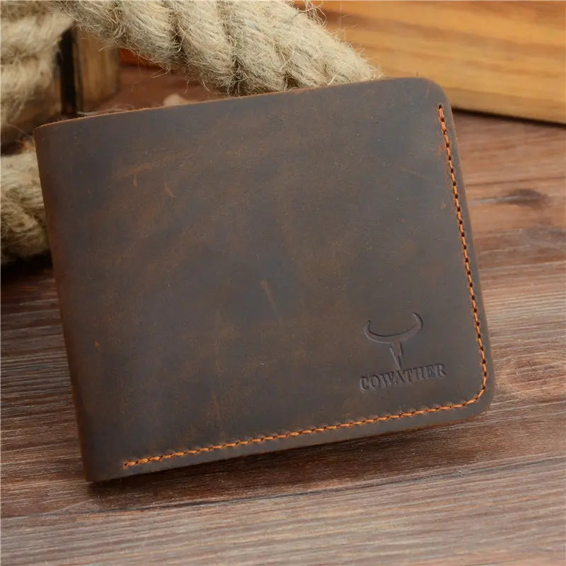 Carteira Masculina de Couro Vintage COWATHER