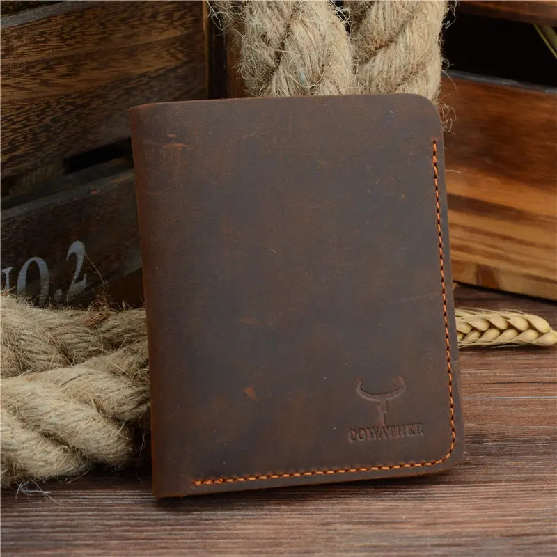 Carteira Masculina de Couro Vintage COWATHER