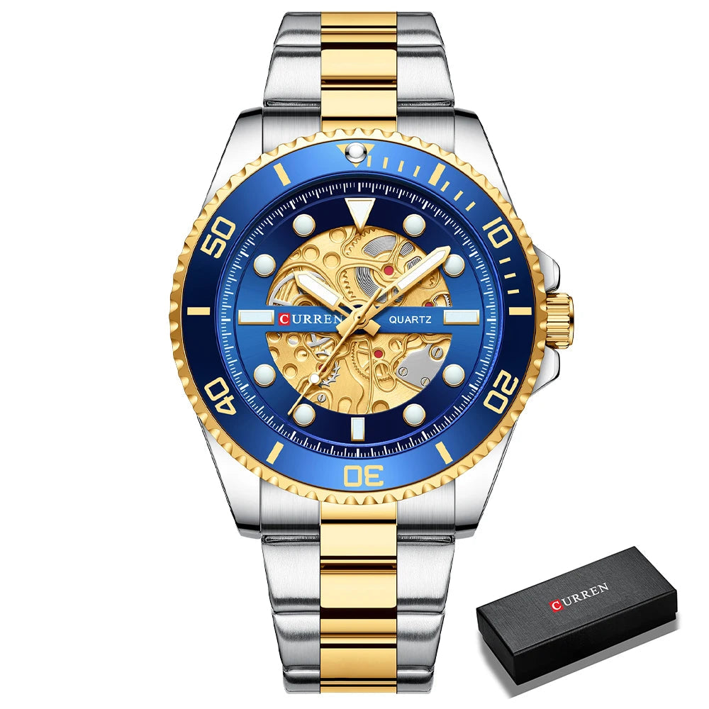 Relógio Masculino Curren Quartz Design Mecânico