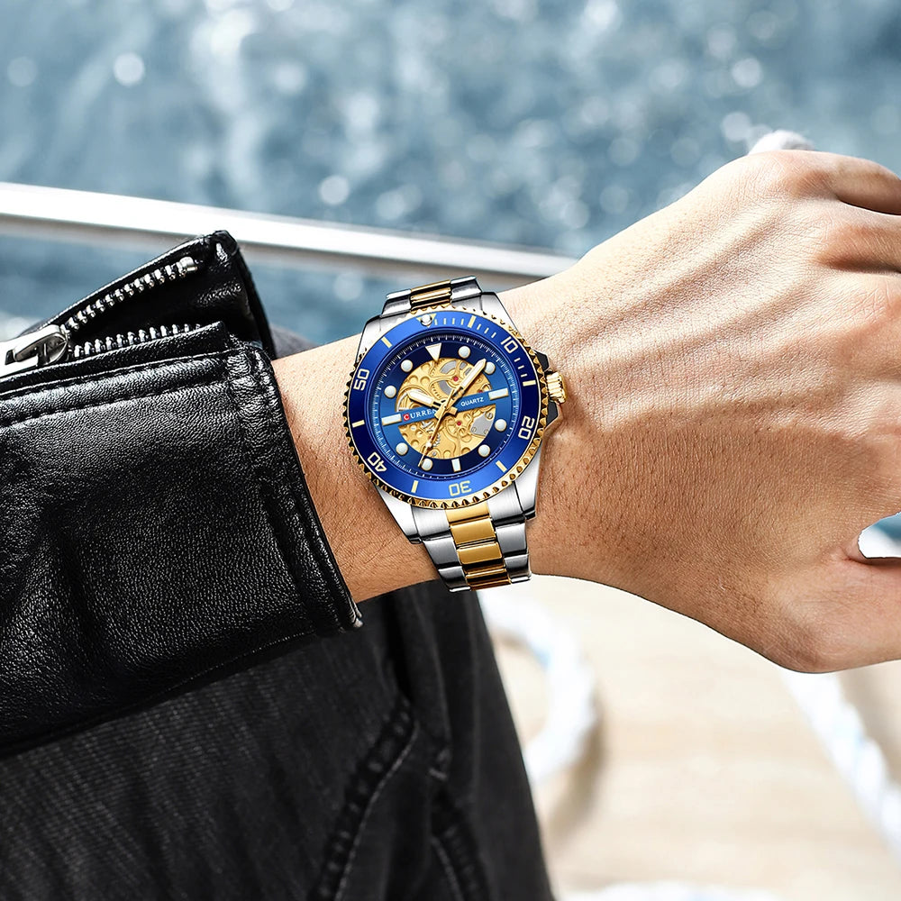 Relógio Masculino Curren Quartz Design Mecânico