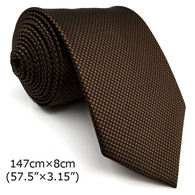 Gravata Houndstooth Marrom Elegante