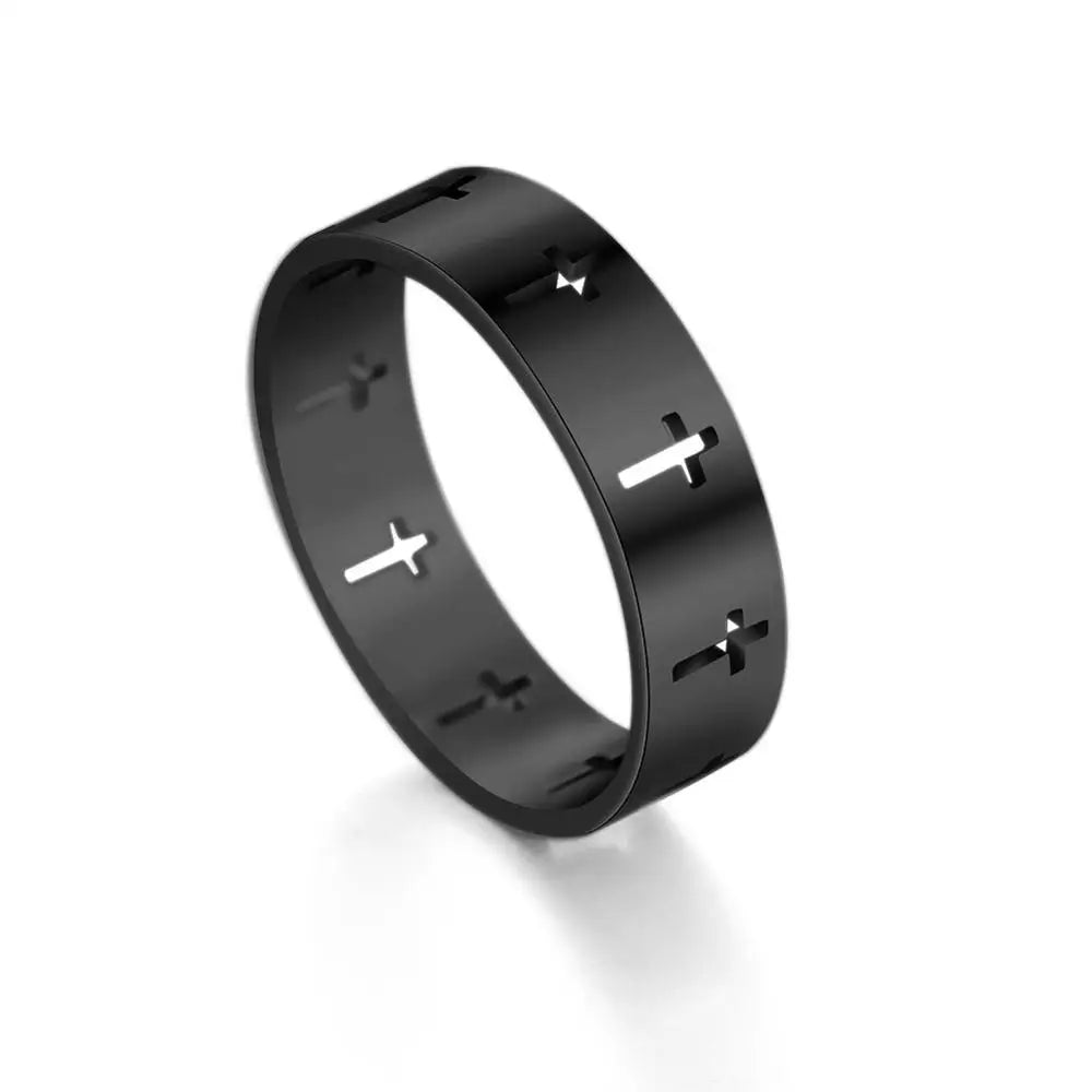 Skyrim oco cruz anel masculino feminino sobrenatural jesus aço inoxidável noivado casal anéis 2025 jóias presentes de aniversário