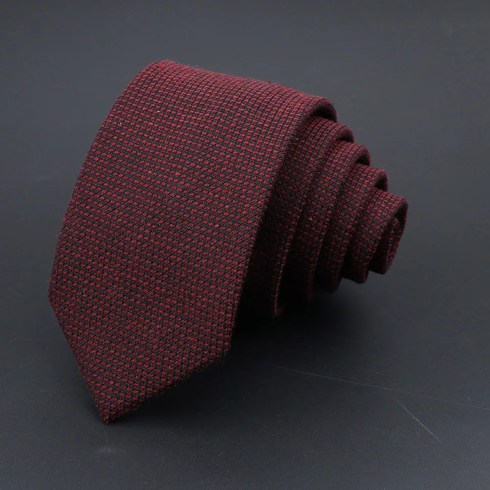 Gravatas de lã artesanais de algodão sólido original de alta qualidade gravata masculina listrada gola estreita slim caxemira acessórios de gravata casual