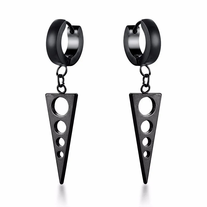 Brincos Triangulares Dourados de Aço Inoxidável