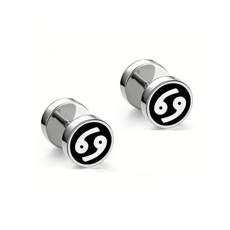 Brincos Masculinos de Aço Inoxidável com Constelações