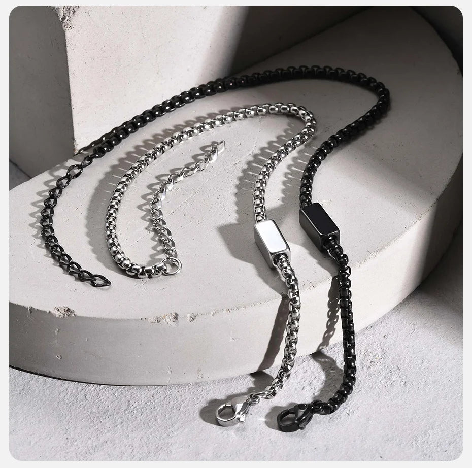 Pulseira Masculina Geométrica de Aço Inoxidável VNOX