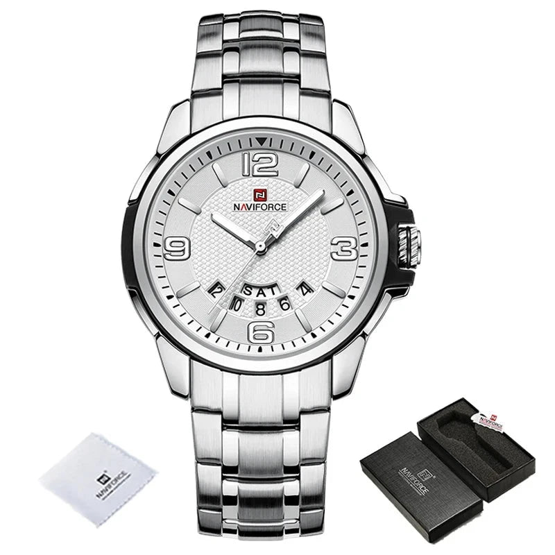 Relógio de Quartzo Masculino Branco-Melanio