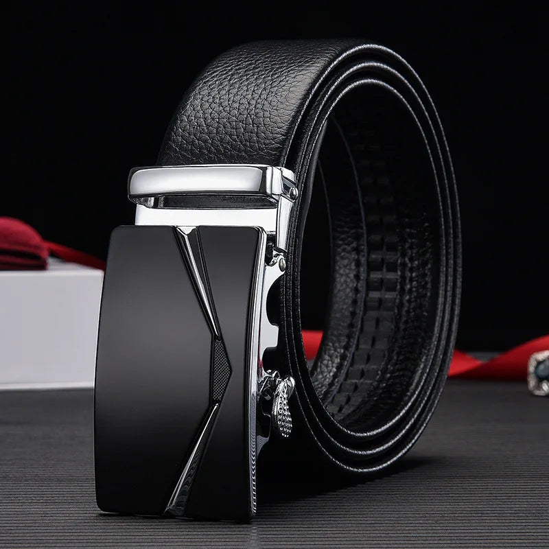 Cinto Automático de Couro Masculino com Design Moderno