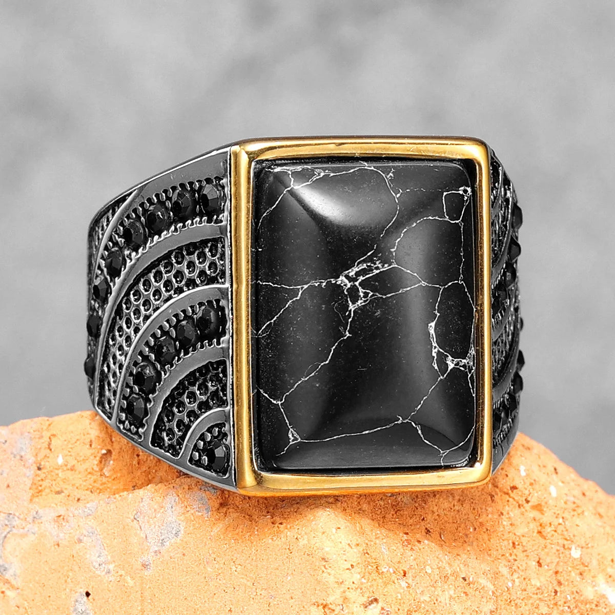 Anéis de pedras preciosas simples 316l anel de aço inoxidável na moda luxo masculino elegante strass para masculino namorado jóias presente clássico