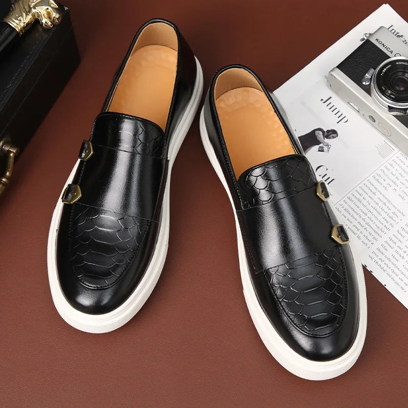 Sapato Social Masculino Monk em Couro,Sapato Social Masculino em Couro-Melanio