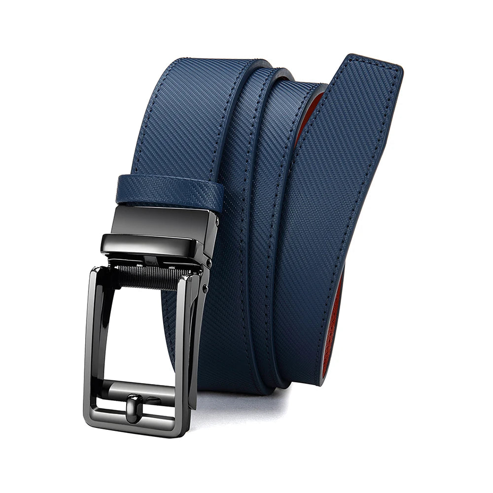 Cinto Masculino de Couro com Fivela Deslizante Elegante