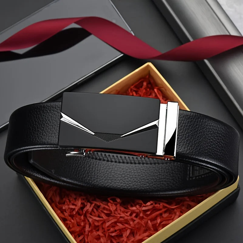 Cinto Automático de Couro Masculino com Design Moderno