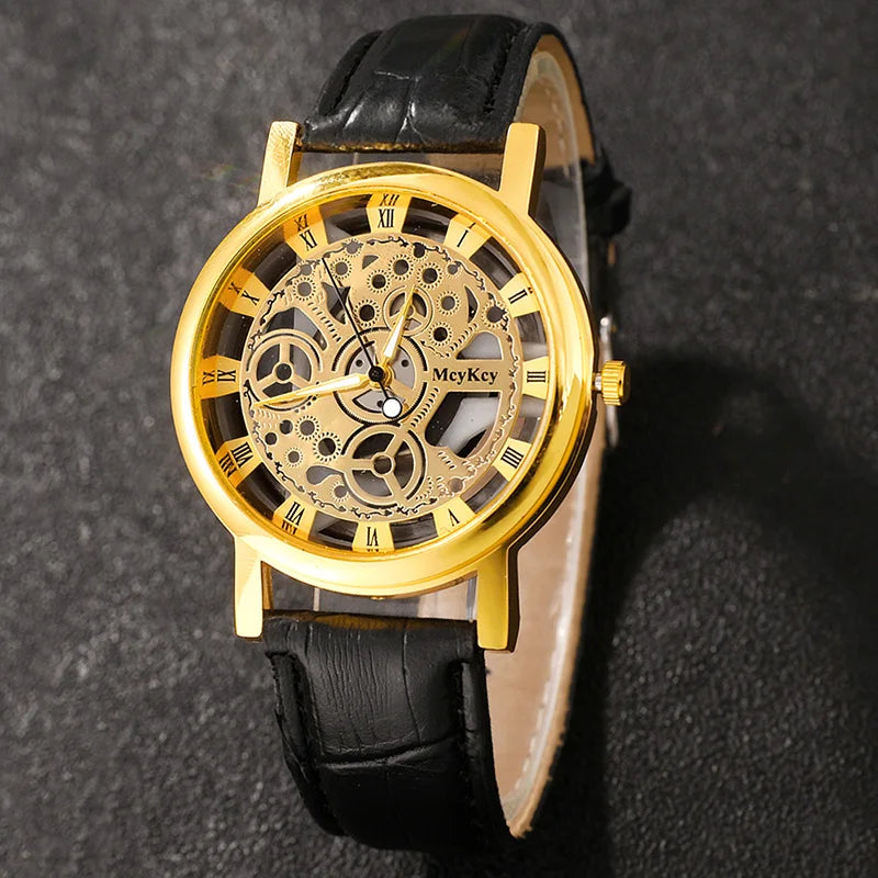 Relógio Pulseira de Couro,Relogio Couro Masculino,Relogio de Couro- Melanio