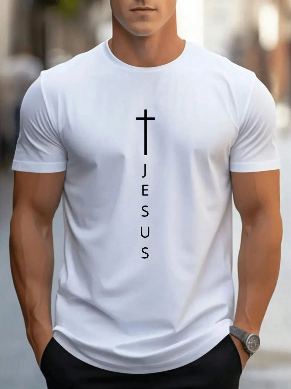 Camiseta Algodão Estilo Casual Masculina