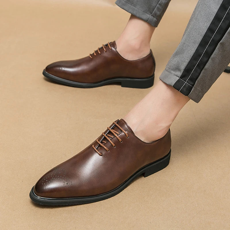 Sapato de Couro Masculino,Sapato Preto Masculino-Loja Melanio