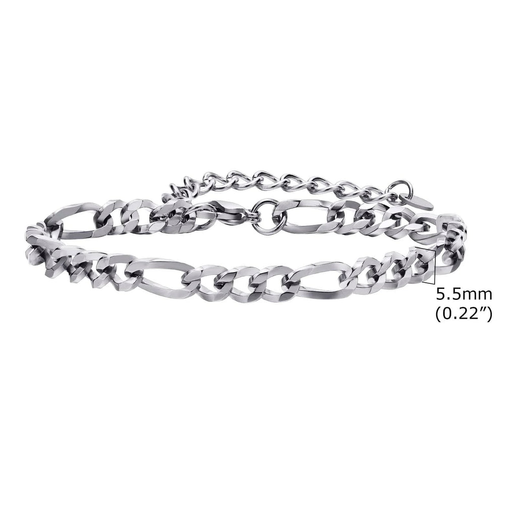 Pulseira Figaro Masculina em Aço Inoxidável - Estilo Clássico