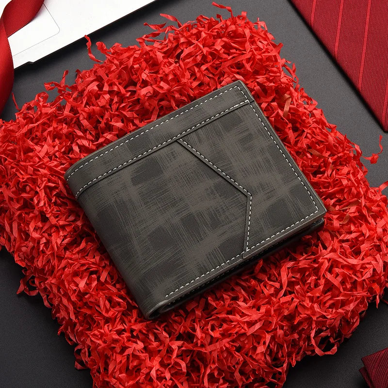 Carteira Masculina de Couro PU de Alta Capacidade