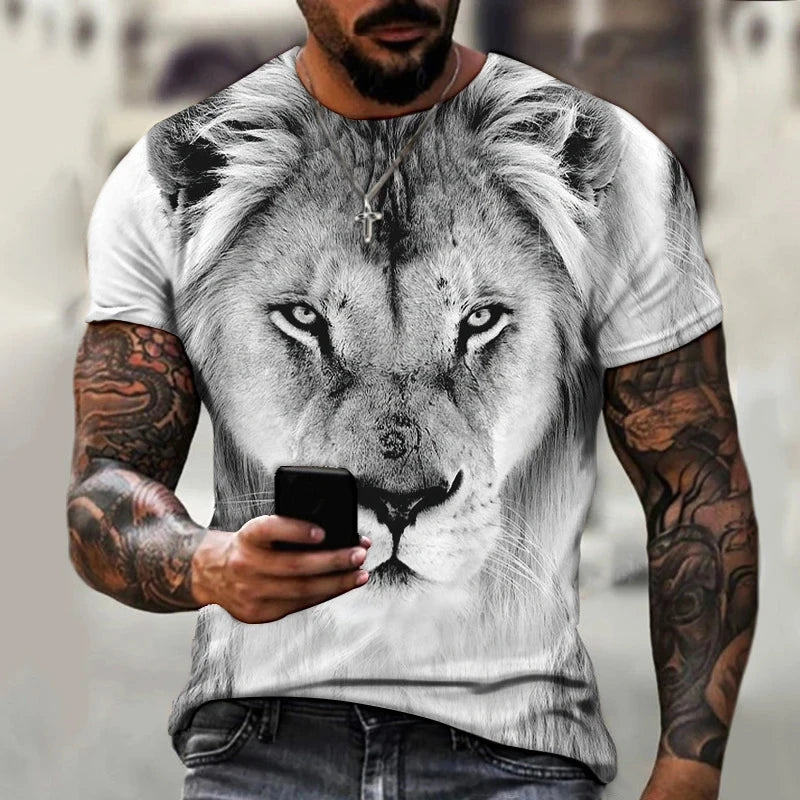 Camiseta 3D Leão Masculina