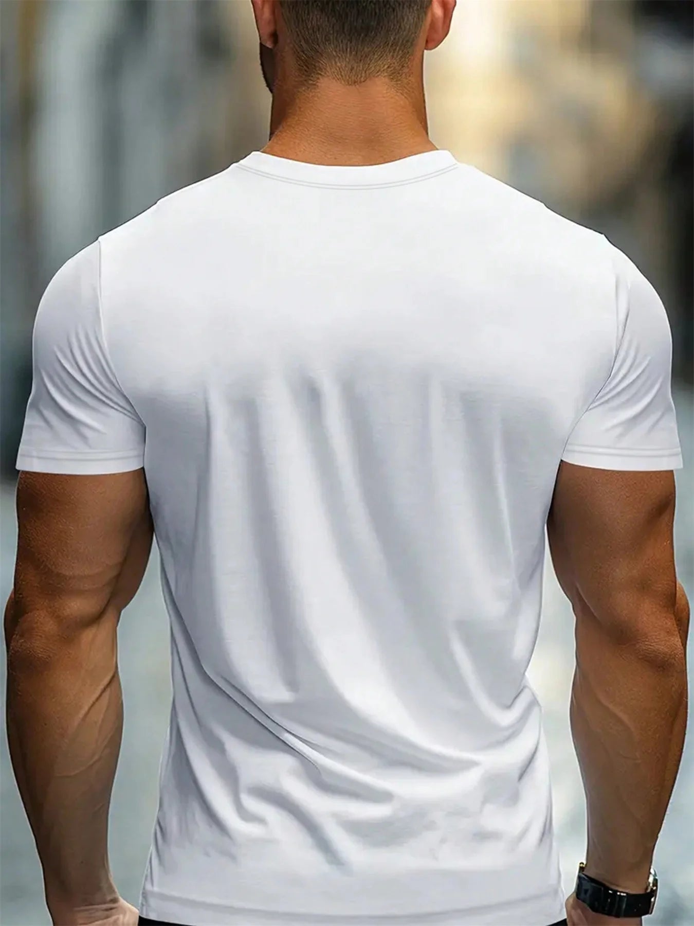 Camiseta Algodão Estilo Casual Masculina