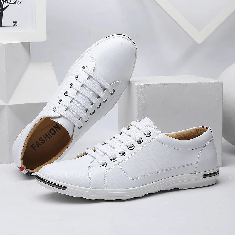 Tenis Sapatenis Masculino Casual de Couro Leve Confortavel-Melanio 