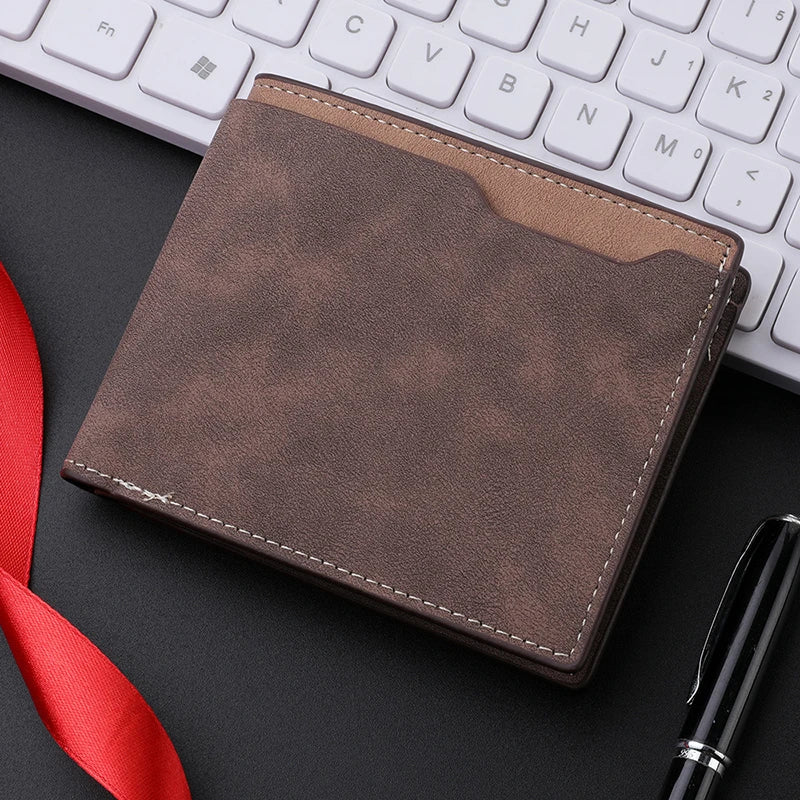Carteira Masculina Slim de Couro PU Multifuncional
