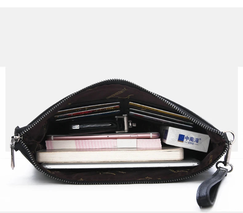 Carteira Masculina de Luxo em Couro PU com Grande Capacidade