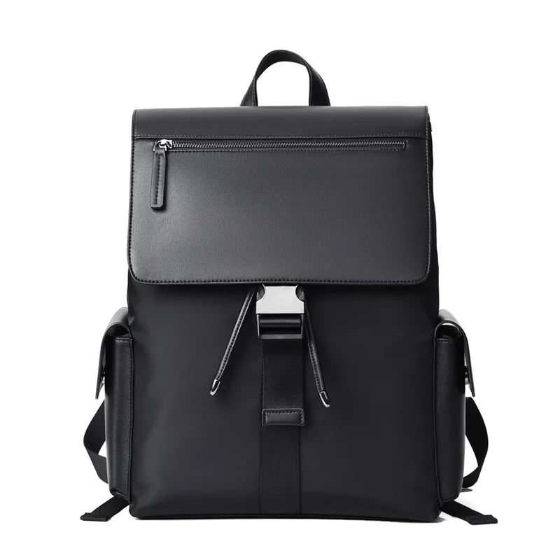 Mochila de Couro Masculina com Grande Capacidade e Estilo Clássico