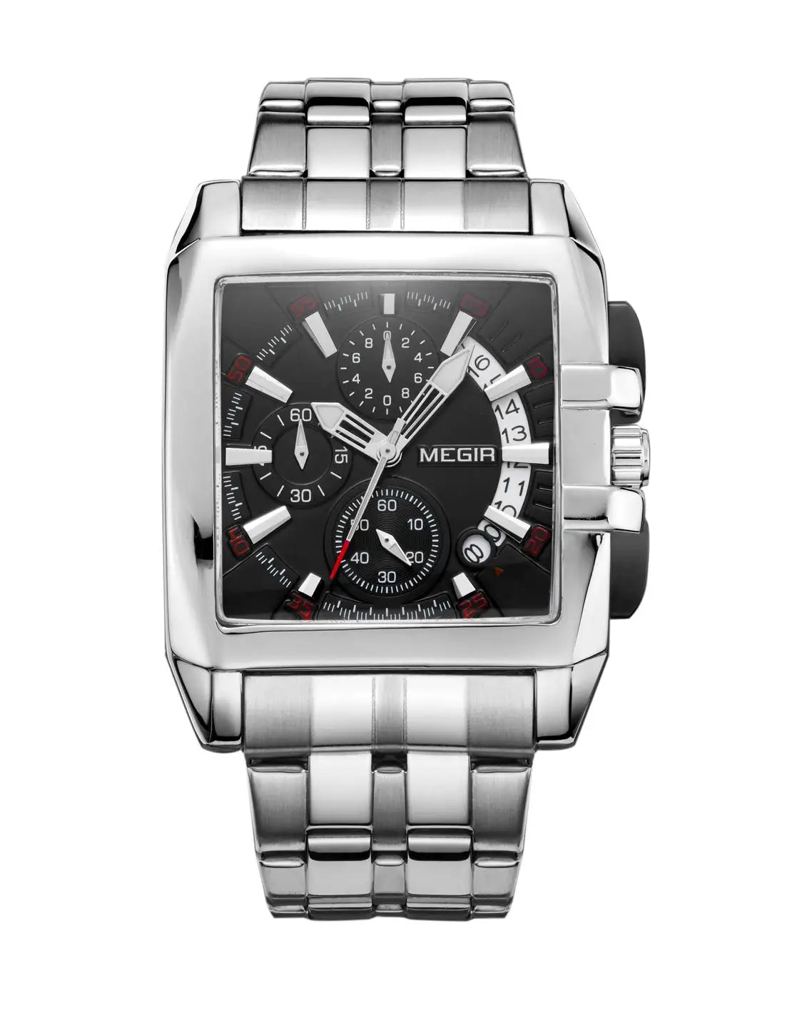 Relógio de Luxo Masculino Megir em Aço Inoxidável