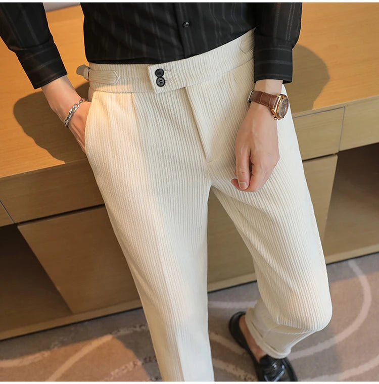 Calças Masculinas Luxo Slim Fit