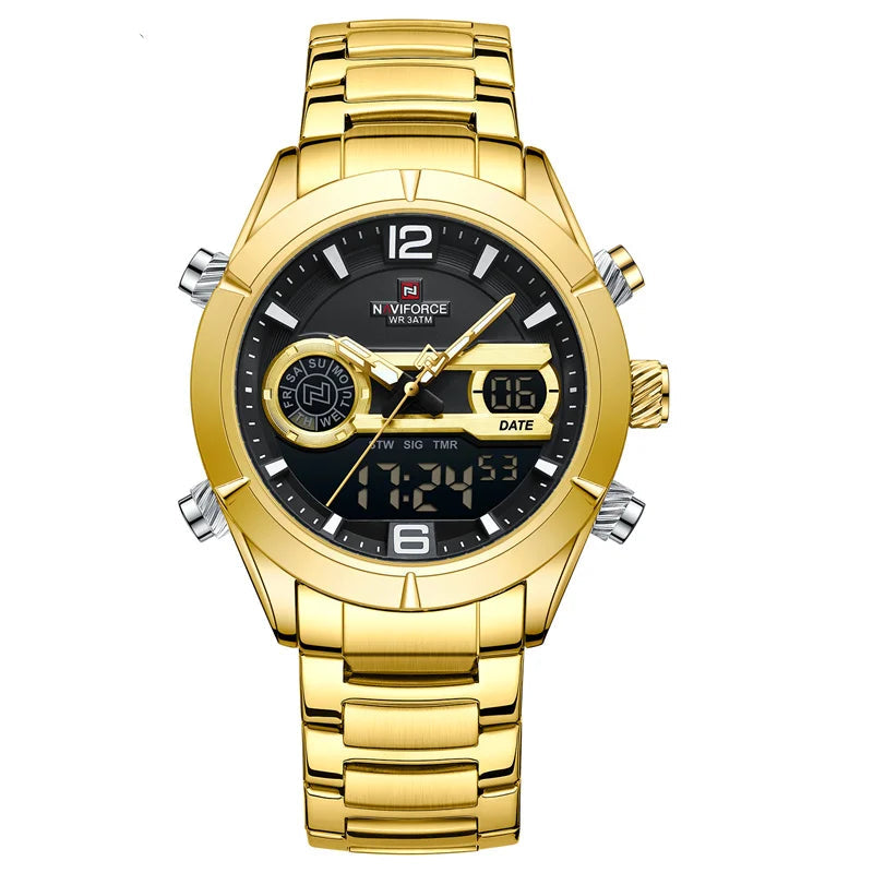 Relógio Esportivo de Luxo Naviforce Masculino à Prova d'Água