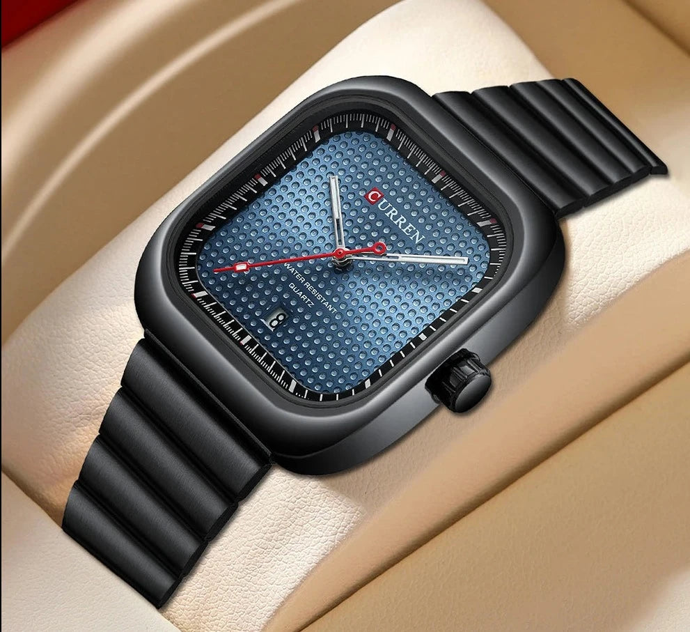 Relógio Masculino Curren Quartz Square com Data Automática
