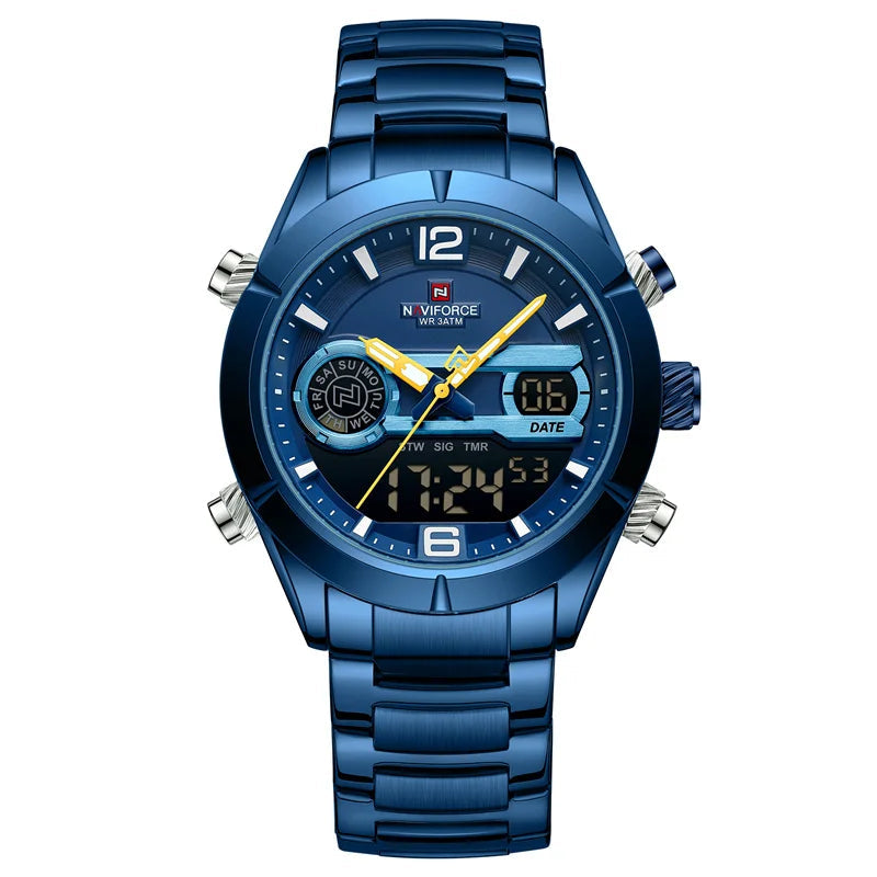 Relógio Esportivo de Luxo Naviforce Masculino à Prova d'Água