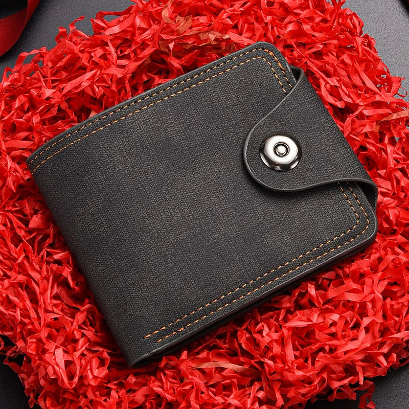 Carteira Masculina Vintage de Couro PU Slim Multifuncional