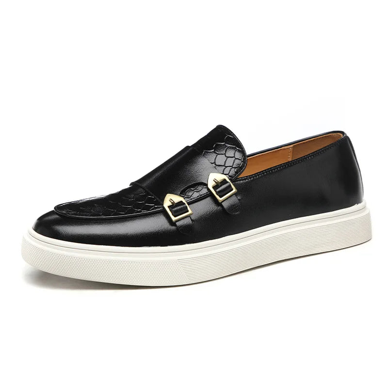 Sapato Social Masculino Monk em Couro,Sapato Social Masculino em Couro-Melanio