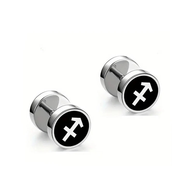 Brincos Masculinos de Aço Inoxidável com Constelações