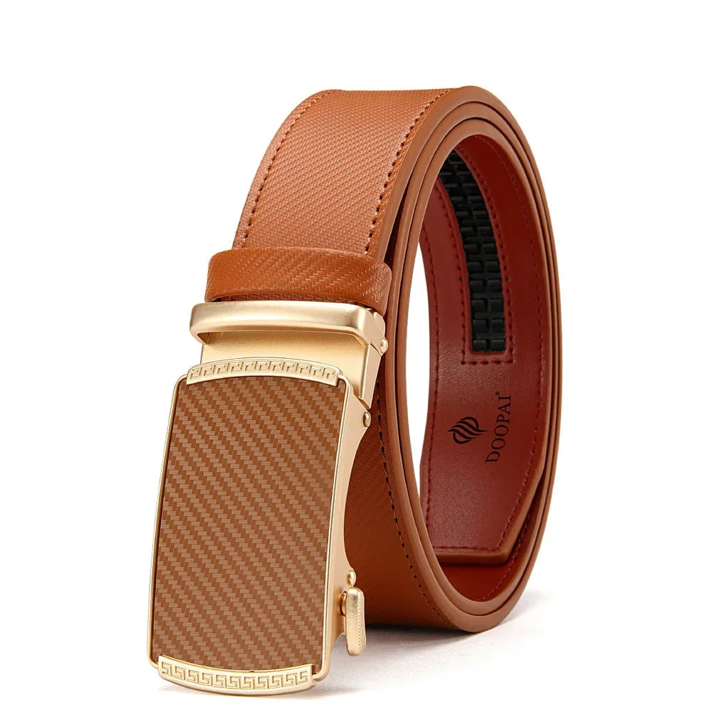 Cinto Masculino de Couro com Fivela Automática - Elegância e Praticidade